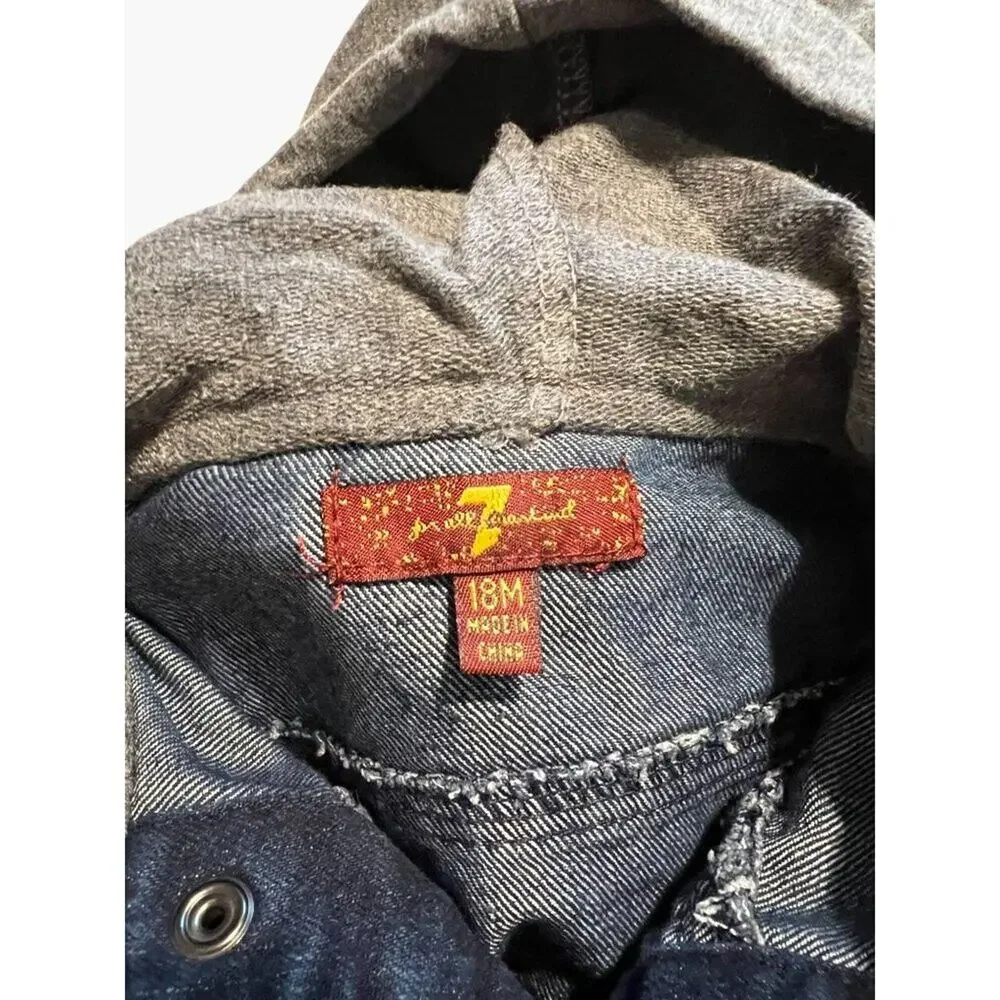 7 for all mankind Hooded vest Infant Size 18 months Excellent very gently used c